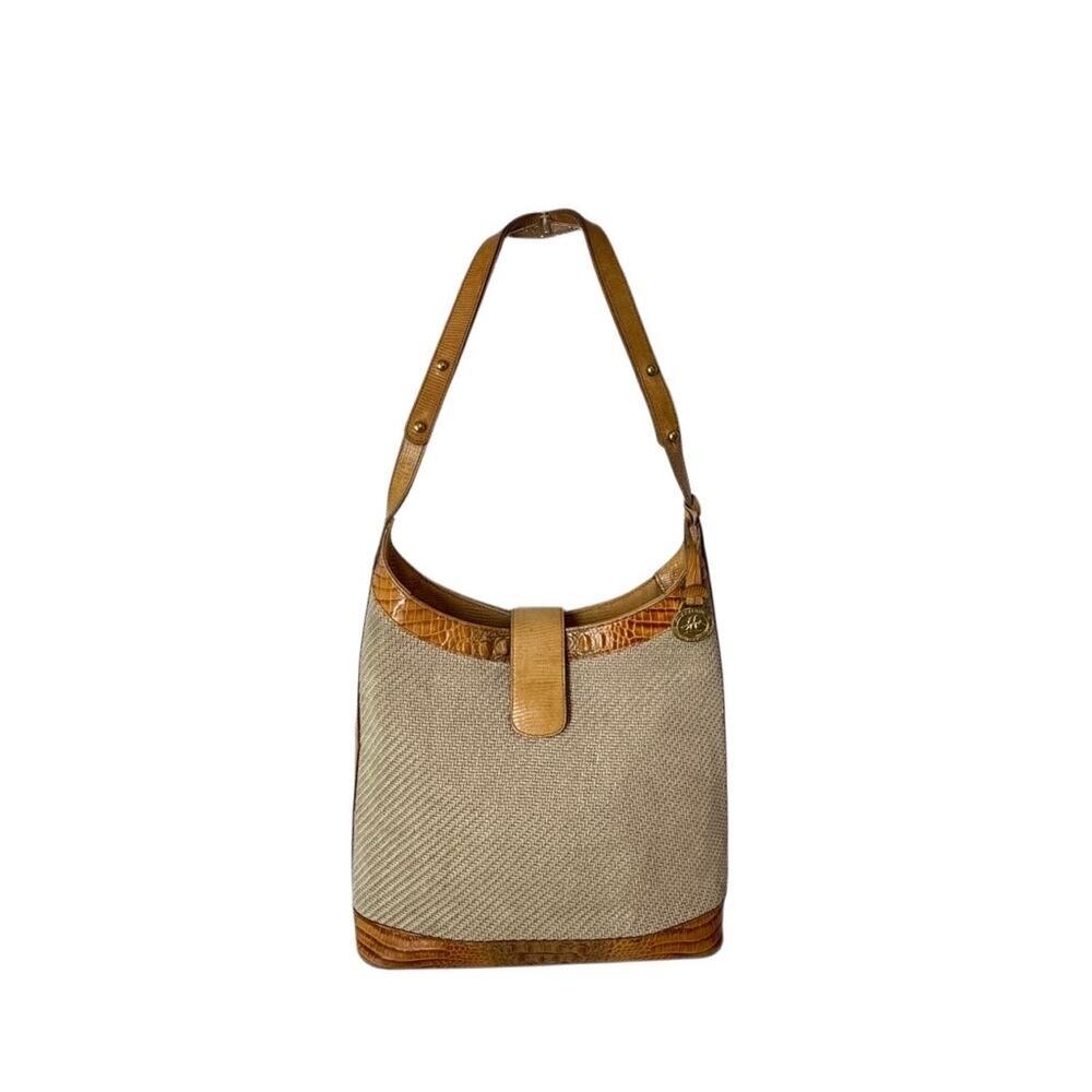 Brahmin Woven Tan and Brown Shoulder Bag - Picture 5 of 15